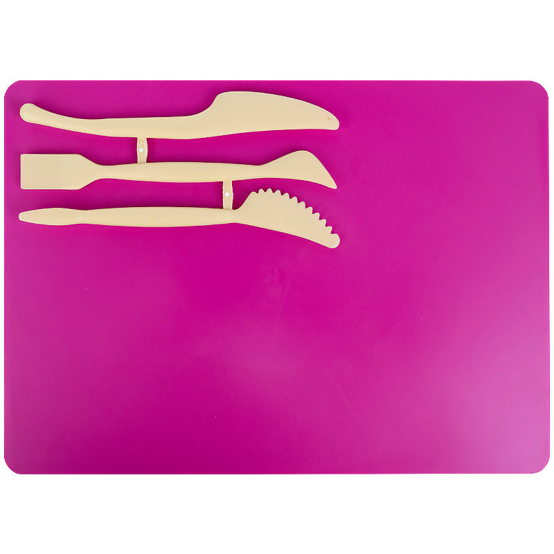 Modeling set Kite K17-1140-10, baseplate and 3 different modeling tools, pink