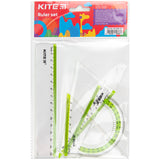 Set ruler 15 cm, 2 triangle rulers, protractor (light green stripe) K17-280-09 Set ruler 15 cm, 2 triangle rulers, protractor (light green stripe) K17-280-09