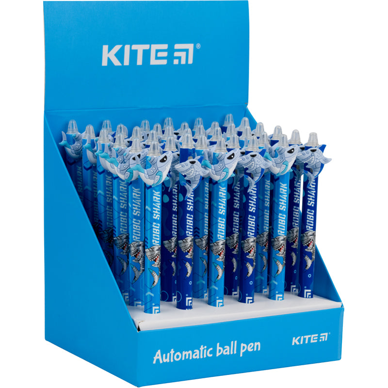 Ballpoint pen Kite Shark K22-393, retractable, blue