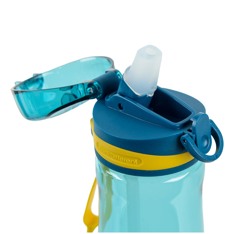Water bottle with a straw Kite K22-419-03, 600 ml, green