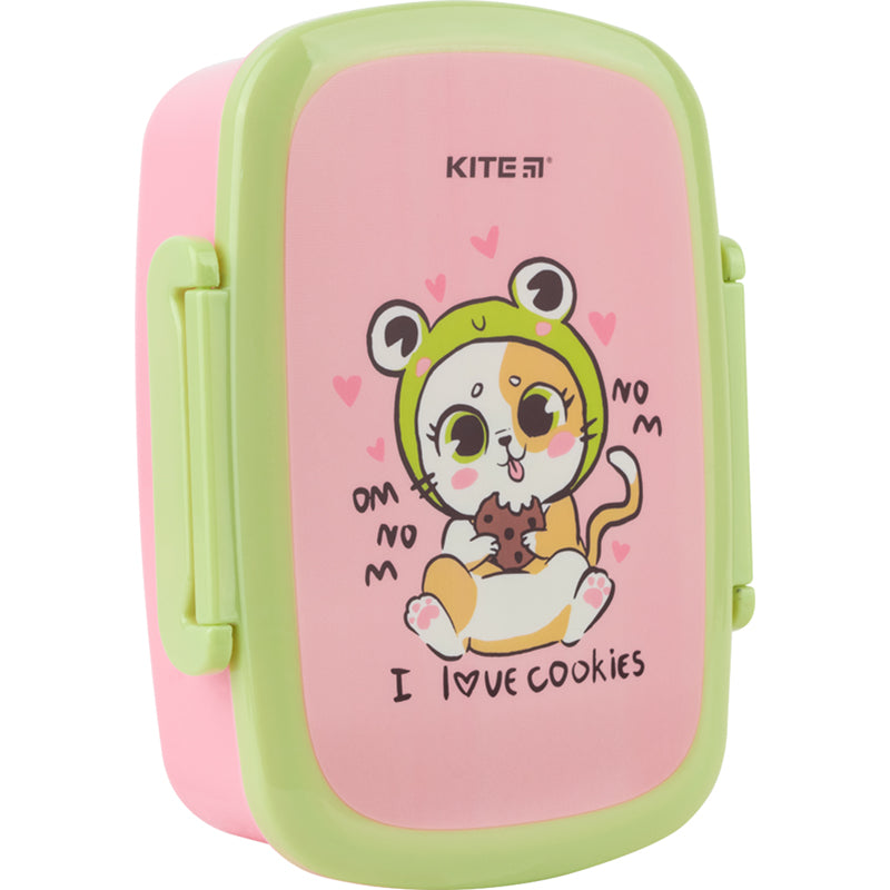 Lunchbox with fork and spoon Kite Cookies K22-163-2, 750 ml
