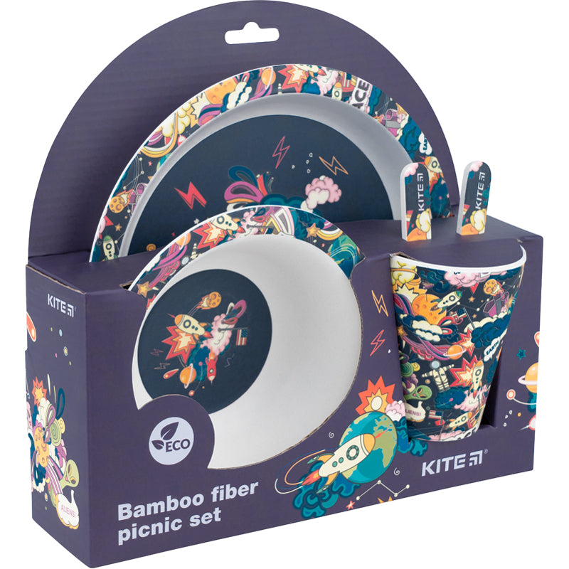 Bamboo dish set Kite Space K22-313-01, 5 pcs