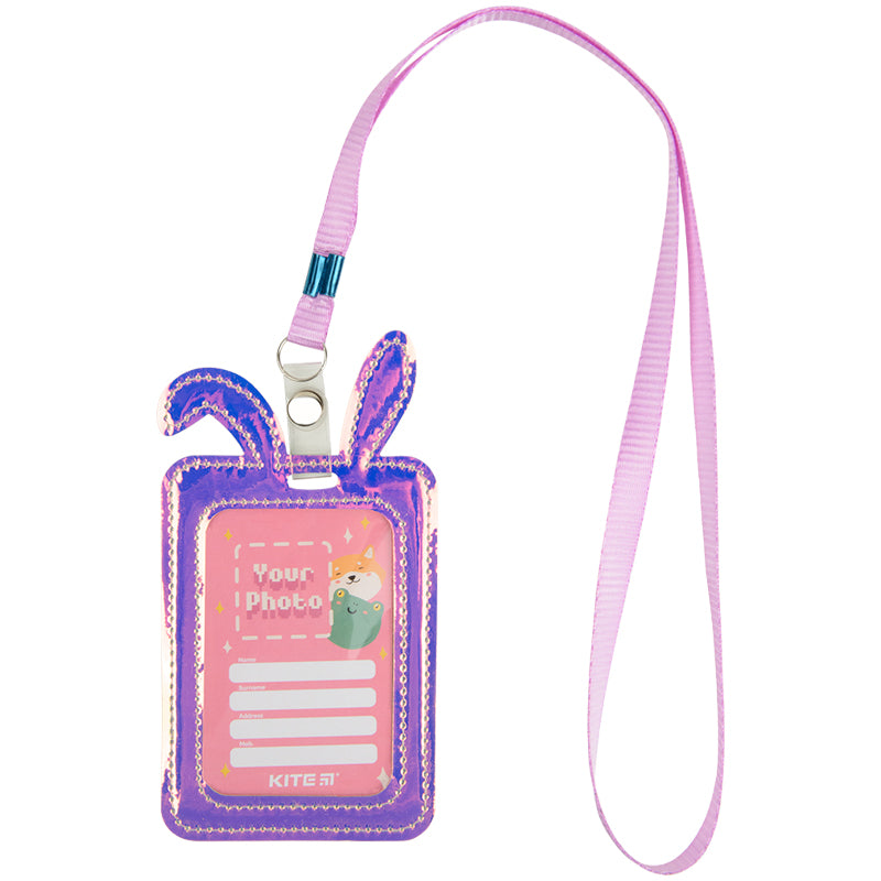 Бейдж Kite Bunny K22-449-02, з голографічним ефектом, малиновий
