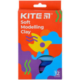 Wax-based modeling clay Kite Fantasy K22-086-2, 12 colors, 200 g Wax-based modeling clay Kite Fantasy K22-086-2, 12 colors, 200 g