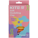 Wax-based modeling clay Kite Fantasy Pastel K22-086-2P, 12 colors, 200 g Wax-based modeling clay Kite Fantasy Pastel K22-086-2P, 12 colors, 200 g