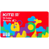 Color pencils triangular Kite Fantasy K22-058-2, 12 colors, metal pencil case Color pencils triangular Kite Fantasy K22-058-2, 12 colors, metal pencil case