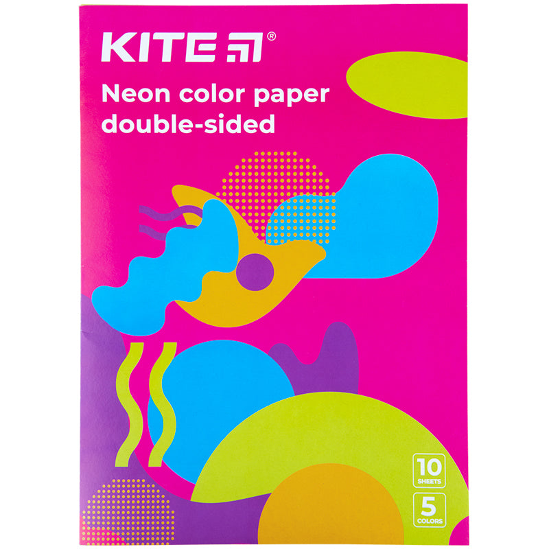 Color neon paper Kite Fantasy K22-252-2, A4, 10 sheets/5 colors
