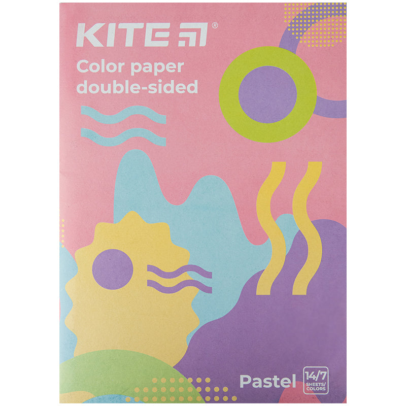 Color paper double-sided Kite Fantasy K22-427 (14 sheets/7 pastel colors), А4