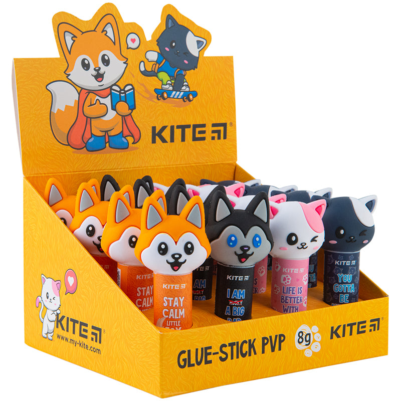 Glue stick PVP Kite K23-131, with figured cap, 8 g