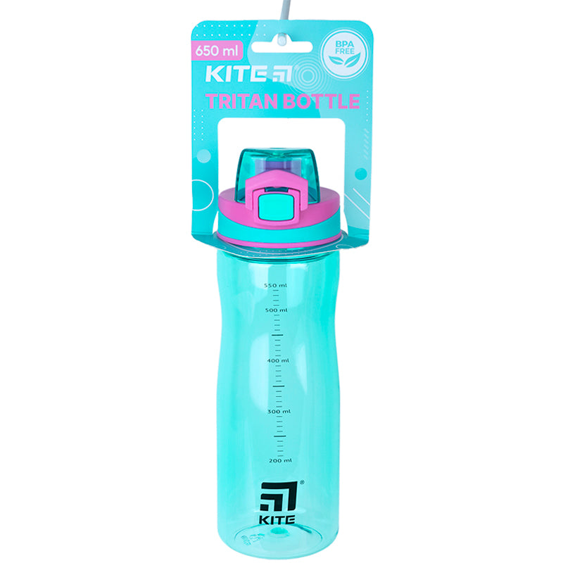 Water bottle Kite K23-395-2, 650 ml, turquoise