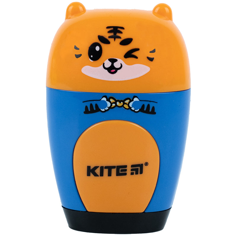 Sharpener with container and eraser Kite Jungle K23-366, assorted