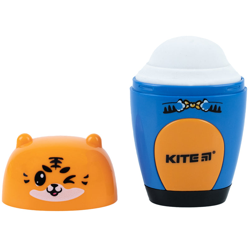 Sharpener with container and eraser Kite Jungle K23-366, assorted