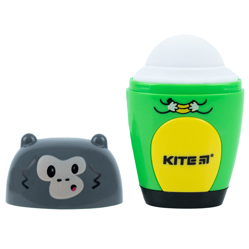 Sharpener with container and eraser Kite Jungle K23-366, assorted