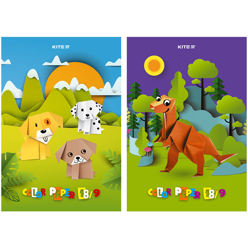 Color paper single-sided Kite K23-1250 (18 sheets/ 9 colors), А4