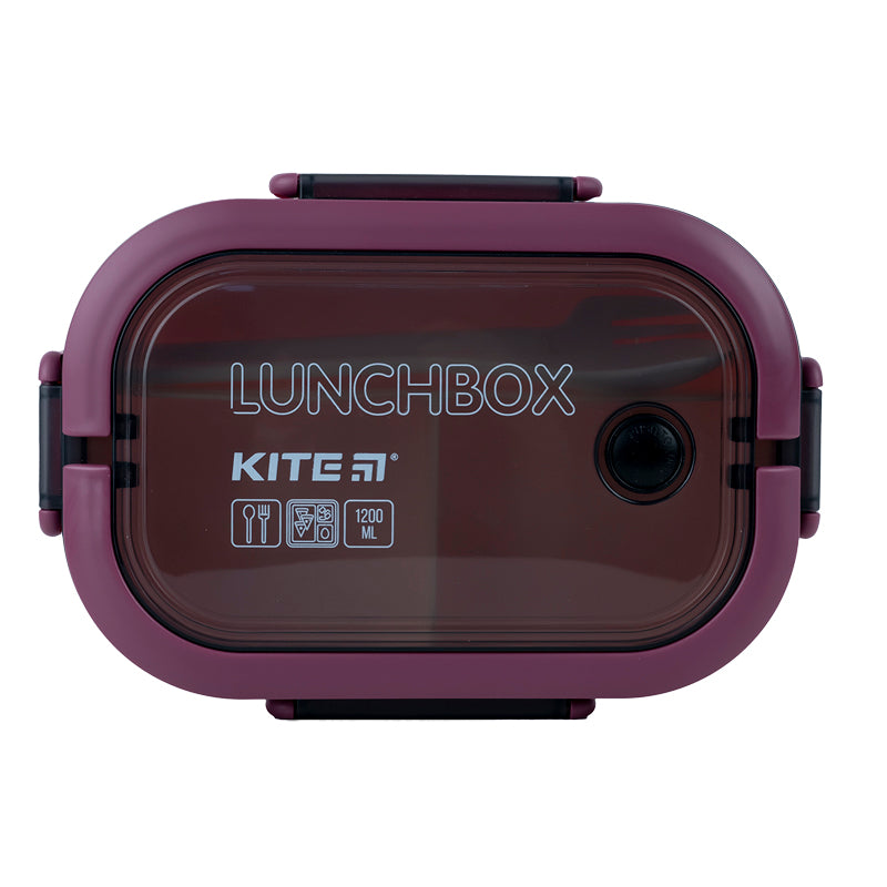 Ланчбокс з розділювачем Kite K23-184-3, 1200 мл, бордовий
