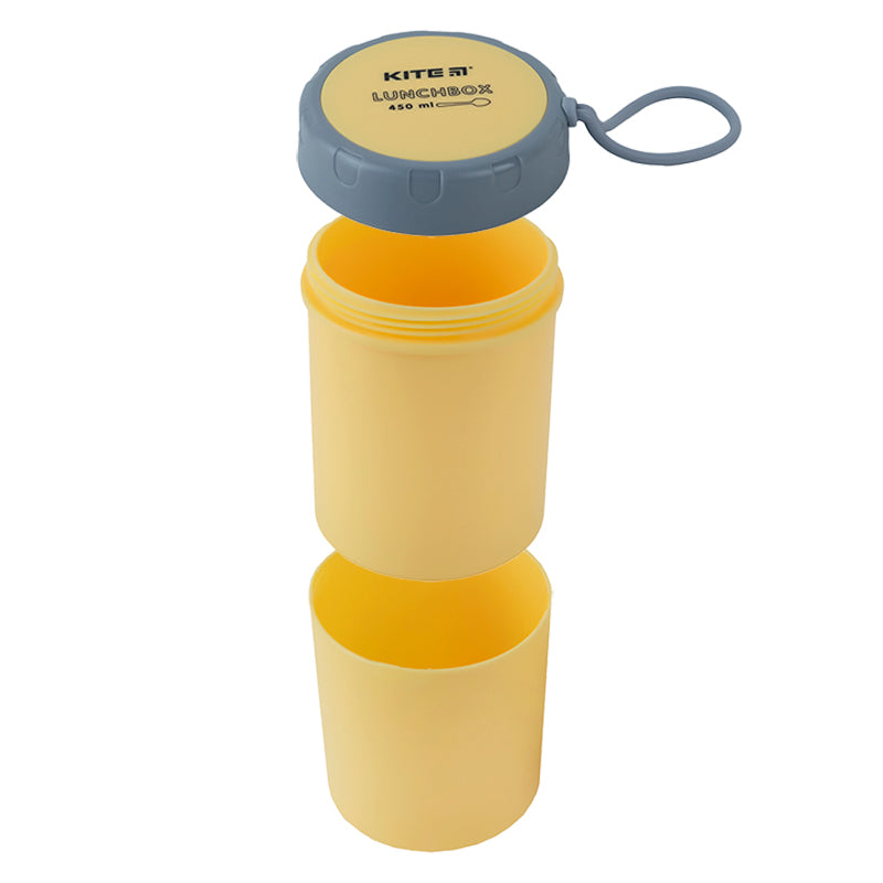 Lunchbox round Kite K23-187-1, 450 ml, yellow