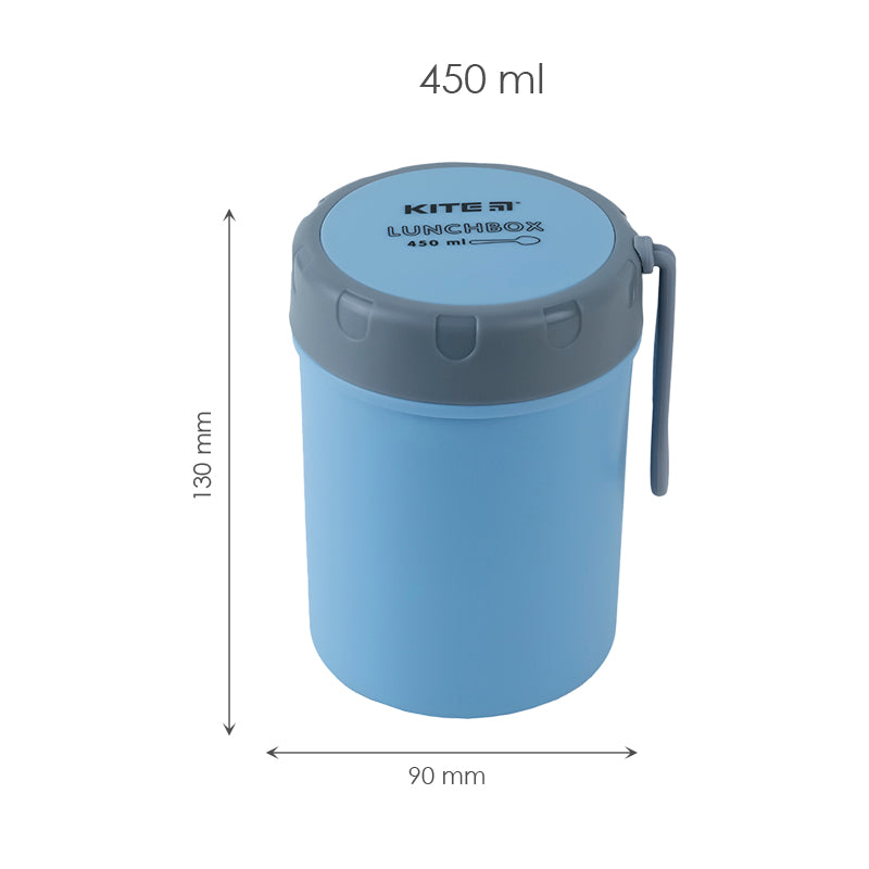 Lunchbox round Kite K23-187-2, 450 ml, blue