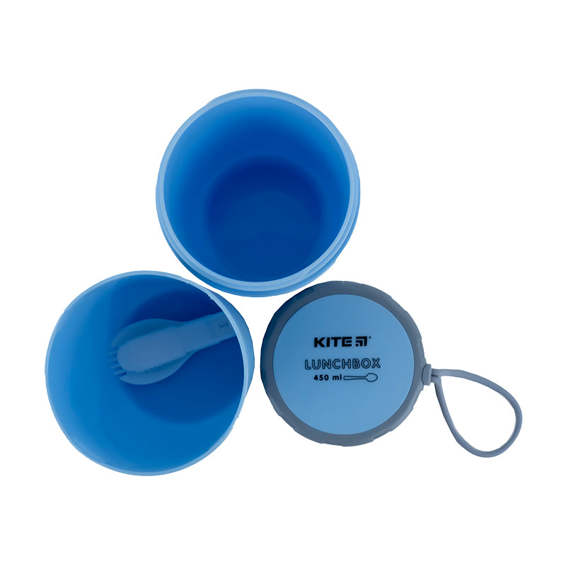 Lunchbox round Kite K23-187-2, 450 ml, blue