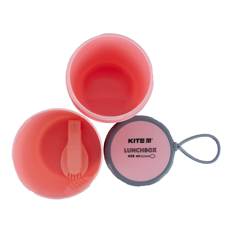 Lunchbox round Kite K23-187-3, 450 ml, pink