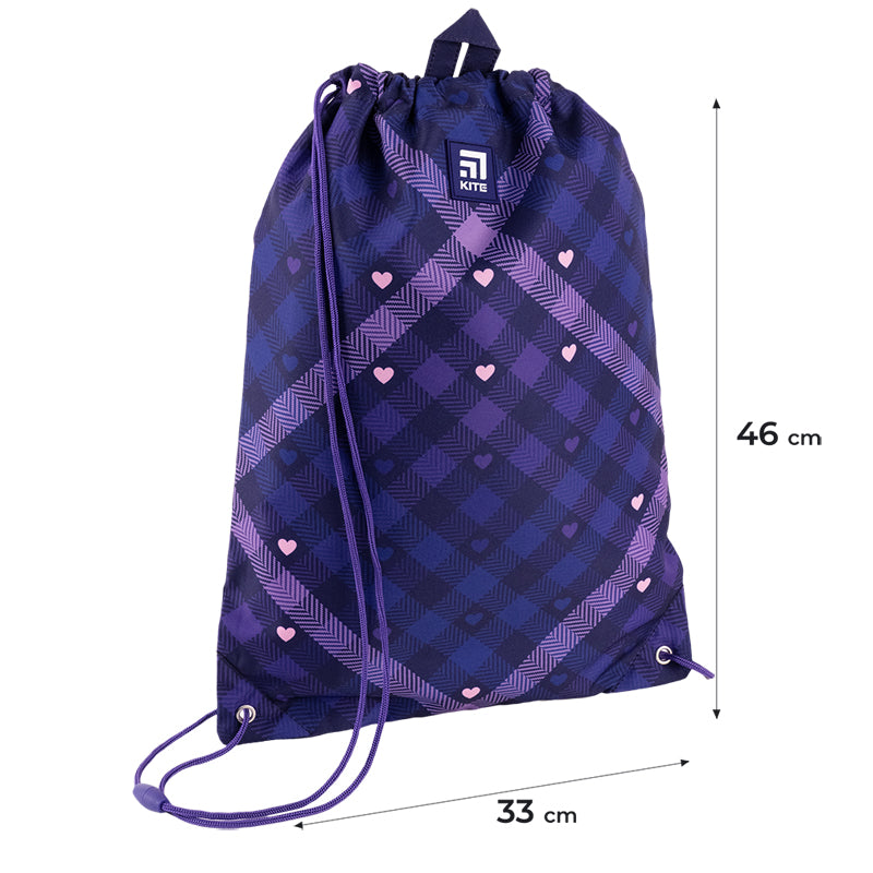 Shoe bag Kite Check and Hearts K24-600M-1