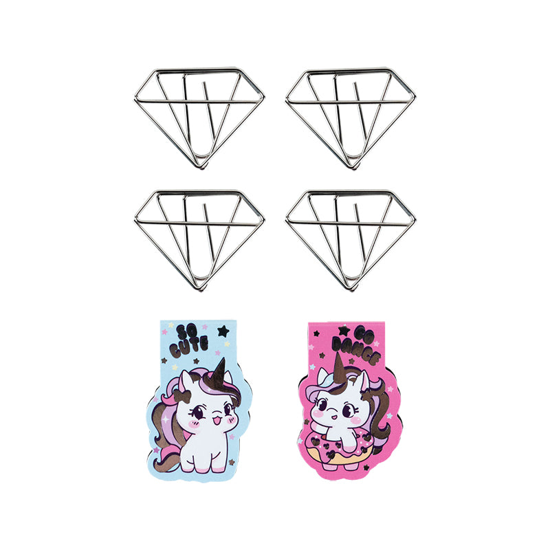 Set of magnetic bookmarks with shaped clips Kite Diamond K24-495-1