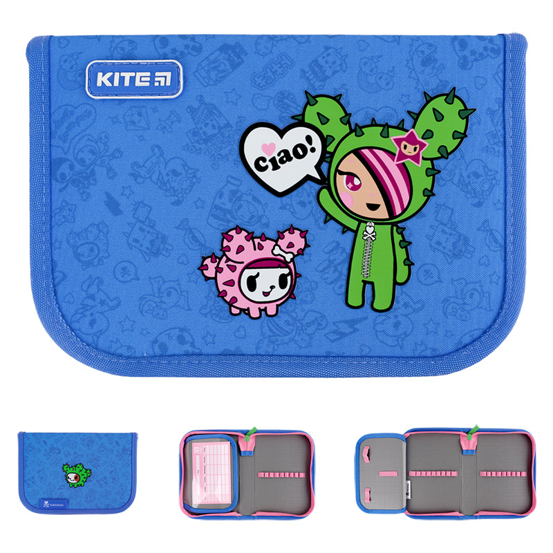 Pencil case without stationery Kite tokidoki TK24-621, 1 compartment, 1 fold