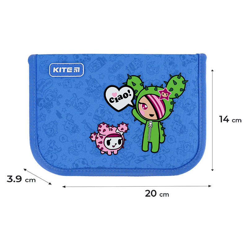 Pencil case without stationery Kite tokidoki TK24-621, 1 compartment, 1 fold