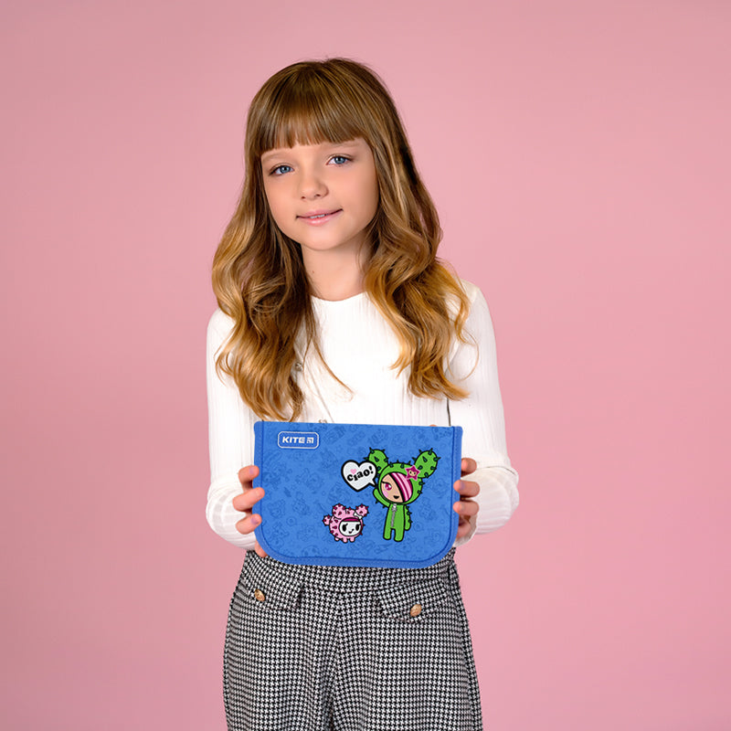 Pencil case without stationery Kite tokidoki TK24-621, 1 compartment, 1 fold