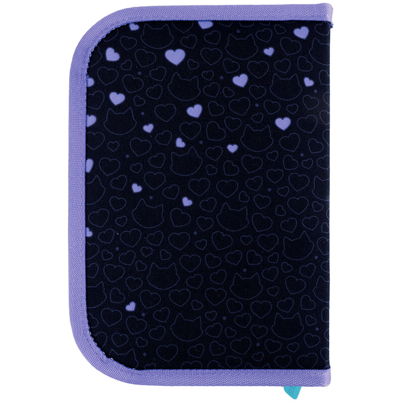 Pencil case without stationery Kite Catsline K24-621-3, 1 compartment, 1 fold