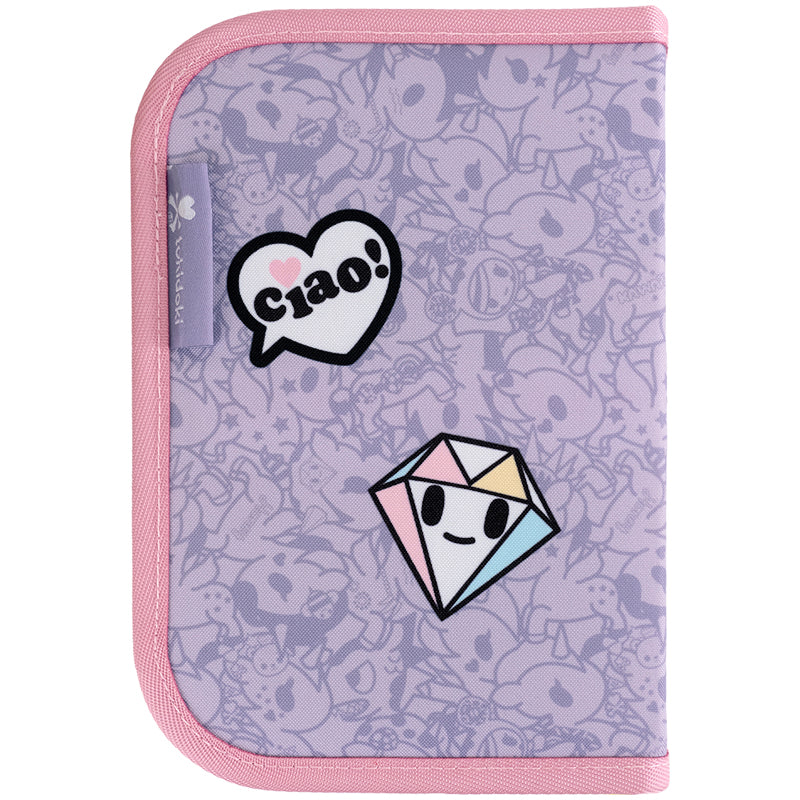 Pencil case without stationery Kite tokidoki TK24-622, 1 compartment, 2 folds