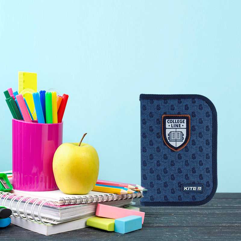 Пенал без наповнення Kite College Line K24-622-2, 1 відділення, 2 відвороти
