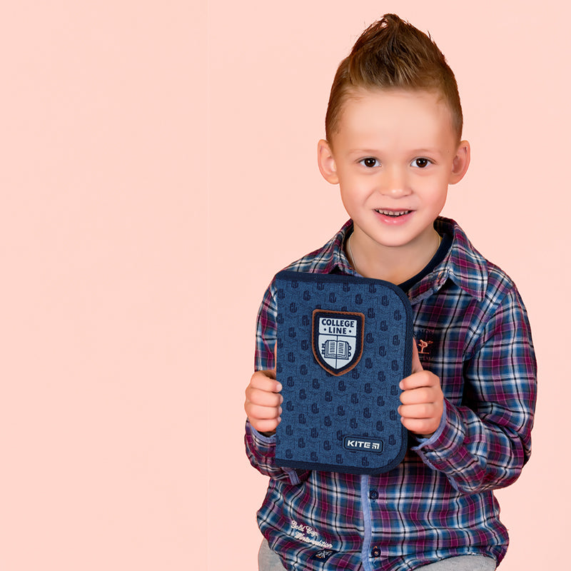 Пенал без наповнення Kite College Line K24-622-2, 1 відділення, 2 відвороти