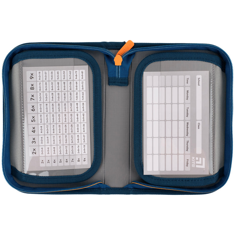 Pencil case without stationery Kite Blocks K24-622-8, 1 compartment, 2 folds