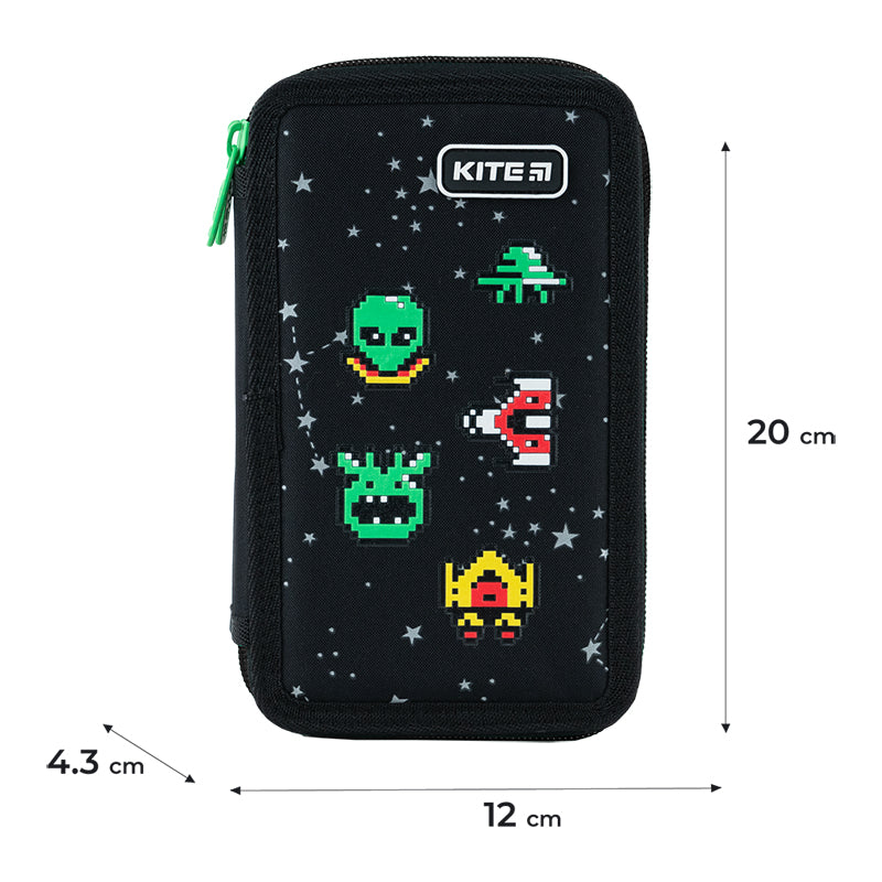 Pencil case without stationery Kite UFO K24-623, 2 compartments