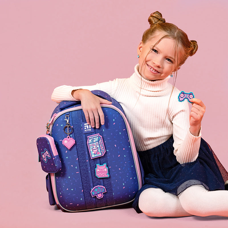 Рюкзак шкільний каркасний Kite Education Pixel Love K24-555S-3