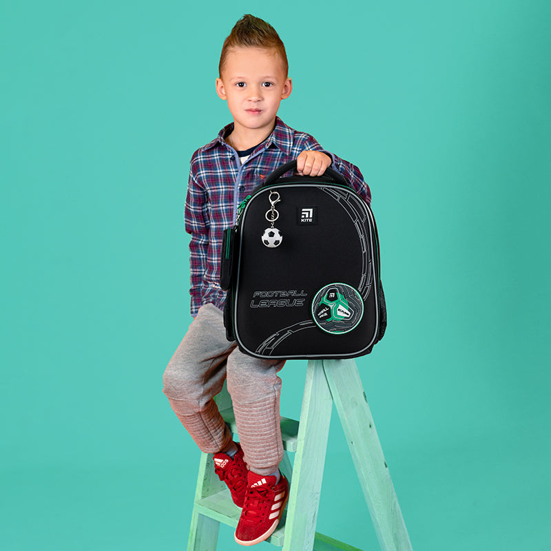 Hard-shaped school backpack Kite Education Football K24-555S-9