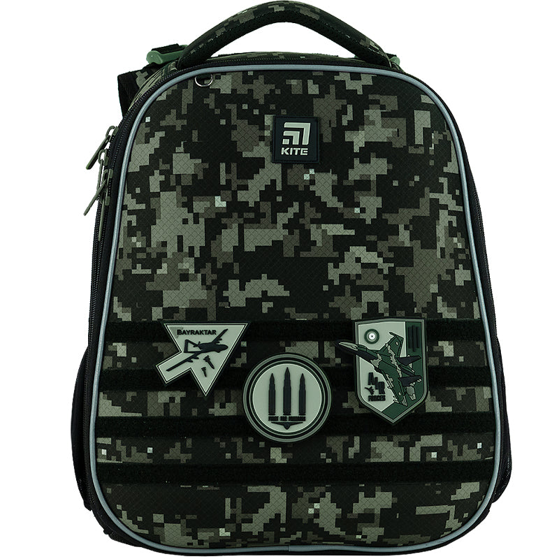 Hard-shaped school backpack Kite Education Air Force K24-531M-3