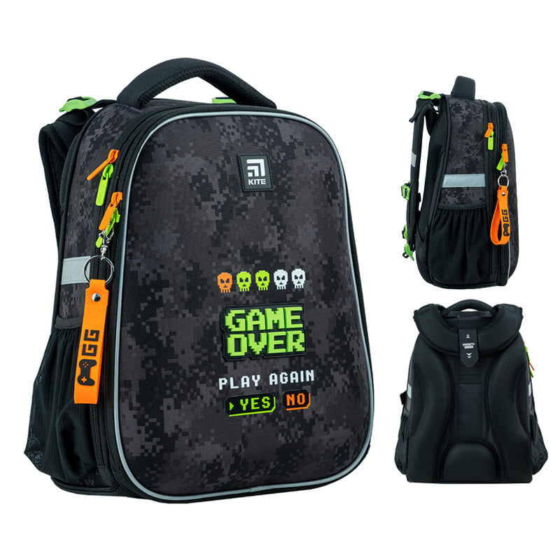 Hard-shaped school backpack Kite Education Game Over K24-531M-6