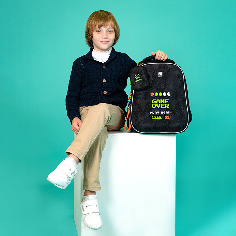 Hard-shaped school backpack Kite Education Game Over K24-531M-6