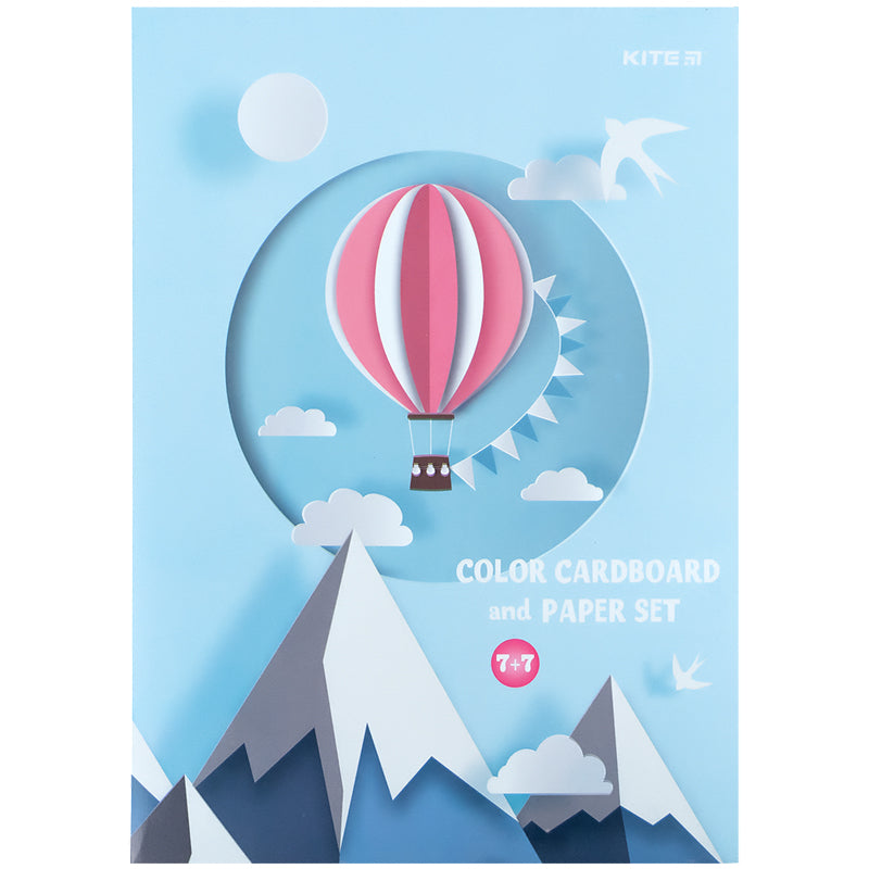 Set of paper and cardboard Kite K24-1256 (7+7), A4