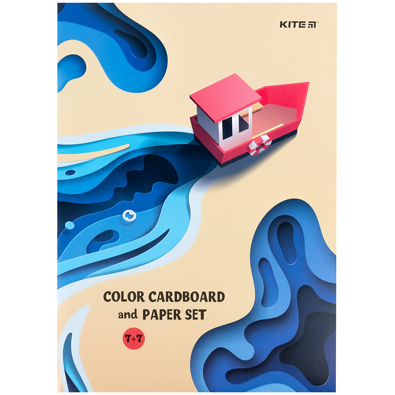 Set of paper and cardboard Kite K24-1256 (7+7), A4