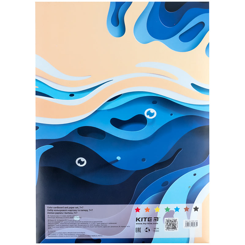Set of paper and cardboard Kite K24-1256 (7+7), A4