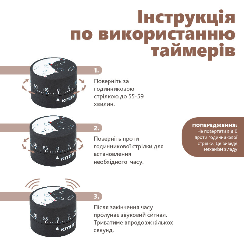 Таймер механічний Kite Cats K24-172