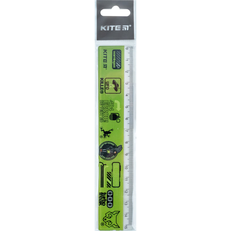 Ruler plastic Kite Fox Rules K24-090-4, 15 cm