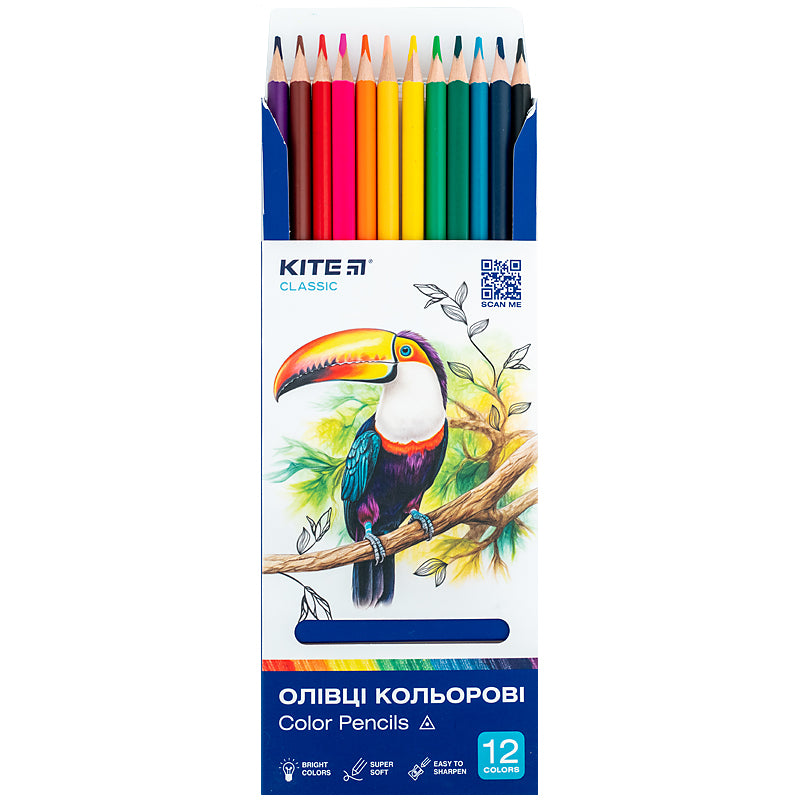 Color pencils triangula Kite Classic K-053, 12 pcs.