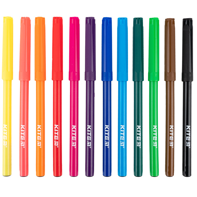 Set of fiber-tipped pens Kite Classic K-447, 12 colors