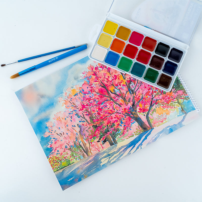 Watercolor paints Kite Classic K-066, 18 colors