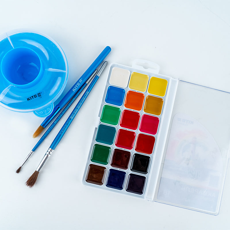 Watercolor paints Kite Classic K-066, 18 colors