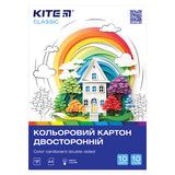 Color cardboard double-sided Kite Classic K-255 (10 sheets/10 colors), А4 Color cardboard double-sided Kite Classic K-255 (10 sheets/10 colors), А4