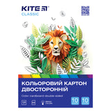 Color cardboard double-sided Kite Classic K-289 (10 sheets/10 colors), А5 Color cardboard double-sided Kite Classic K-289 (10 sheets/10 colors), А5